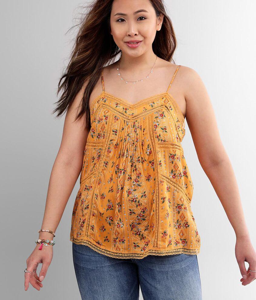 Miss Me Floral Lace Tank Top front view