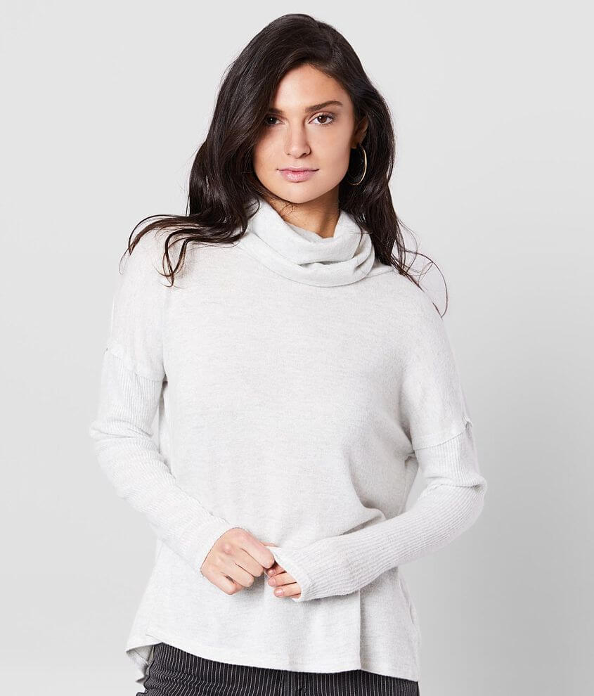 Miss Me Turtleneck Sweater - Women's Sweaters in Light Grey | Buckle