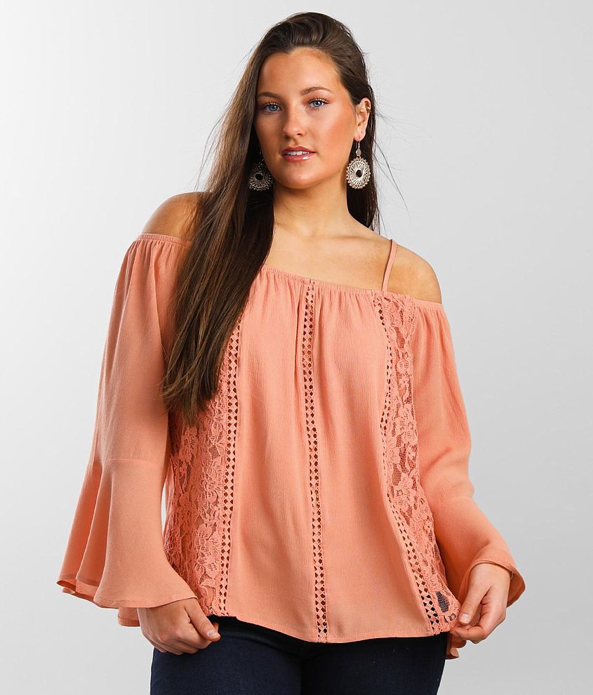 Orange off best sale the shoulder top