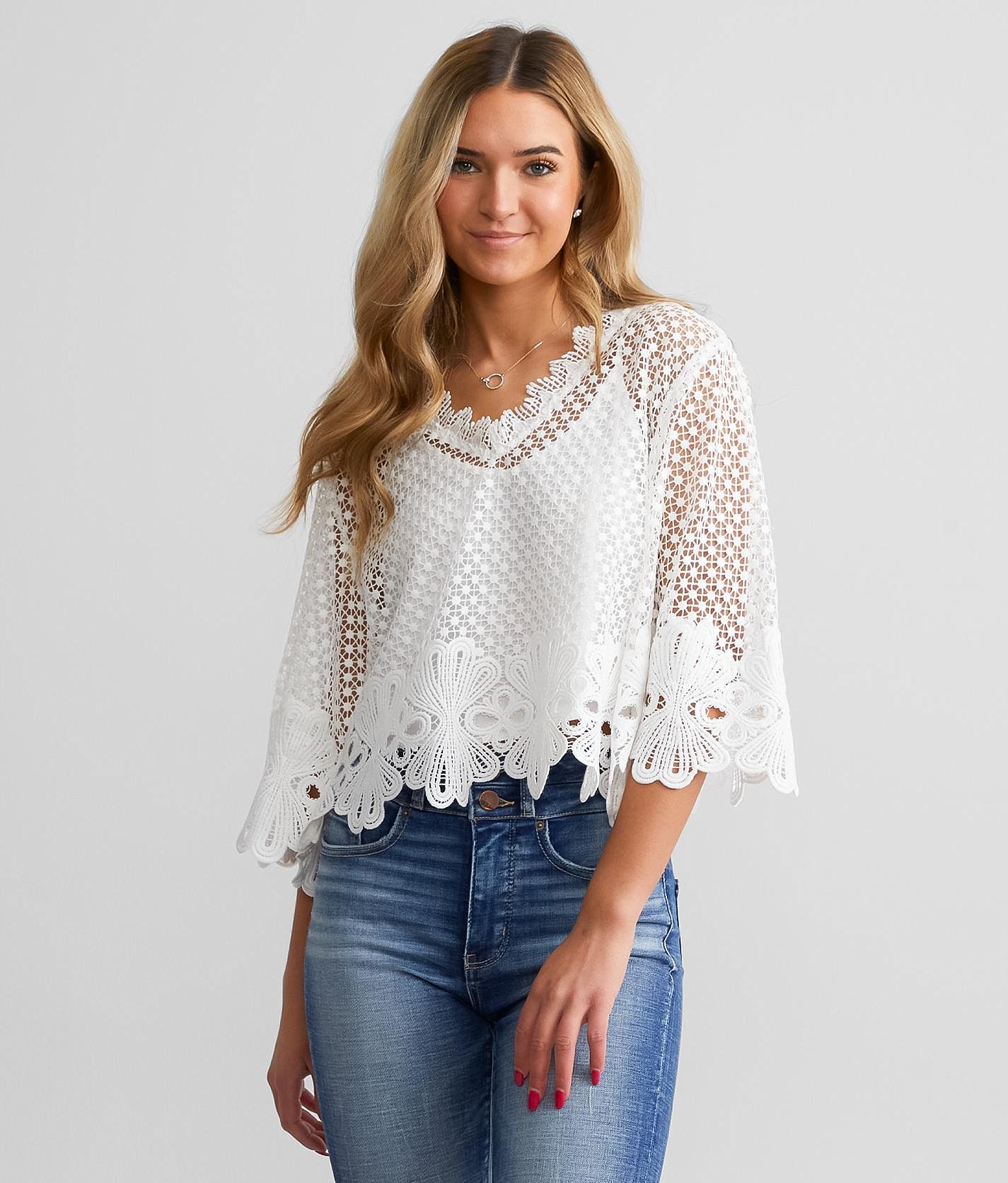 White lace cheap crochet top