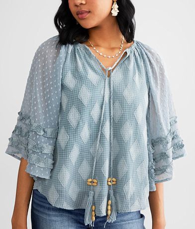 Miss Me Swiss Dot Chiffon Top MISC_DETAIL_2
