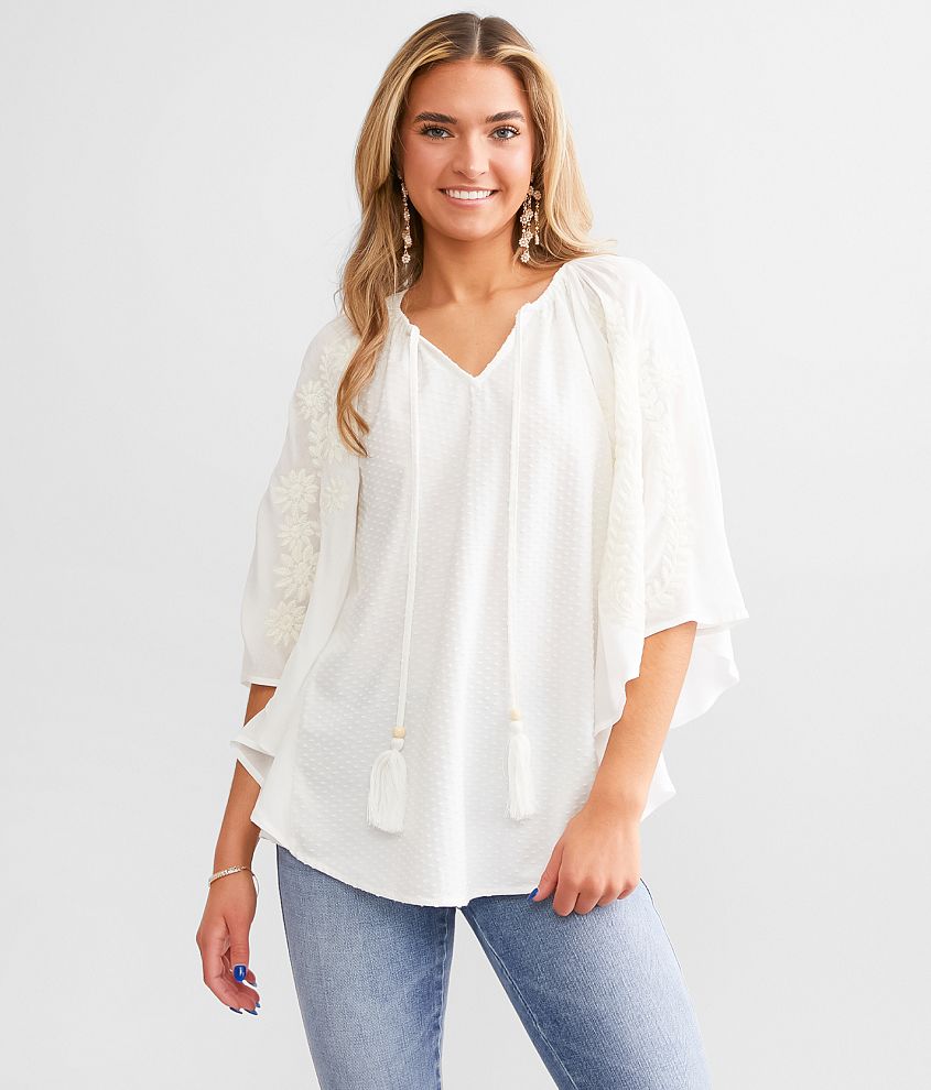 Miss Me Swiss Dot Chiffon Top