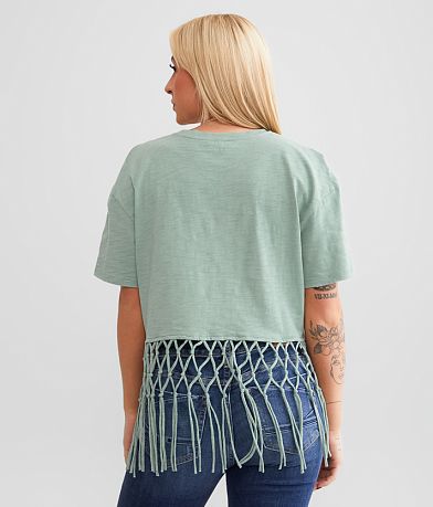 Miss Me Macrame Fringe Top back view