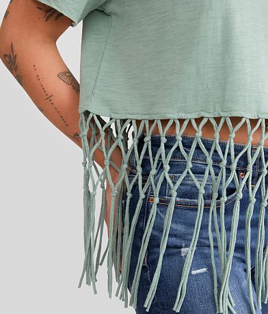 Miss Me Macrame Fringe Top misc detail 1 view