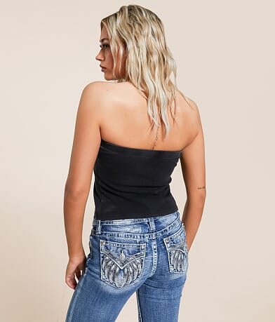 Miss Me Cropped Tube Top BACK