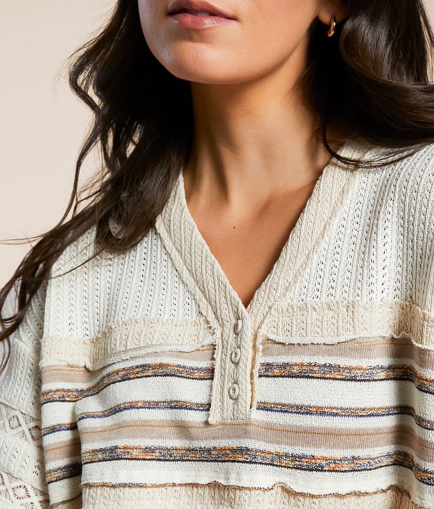 Striped Henley Sweater