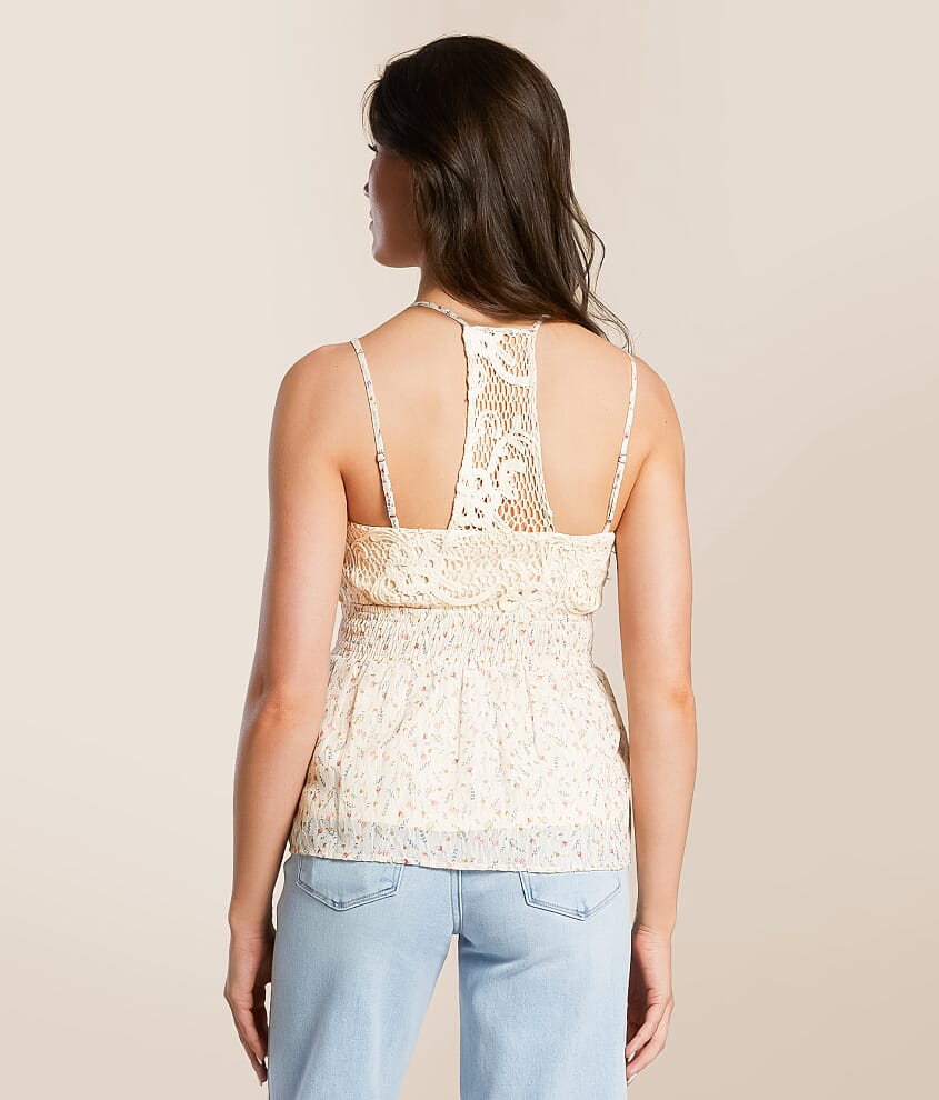 Floral Eyelet Tank Top - thumbnail 2