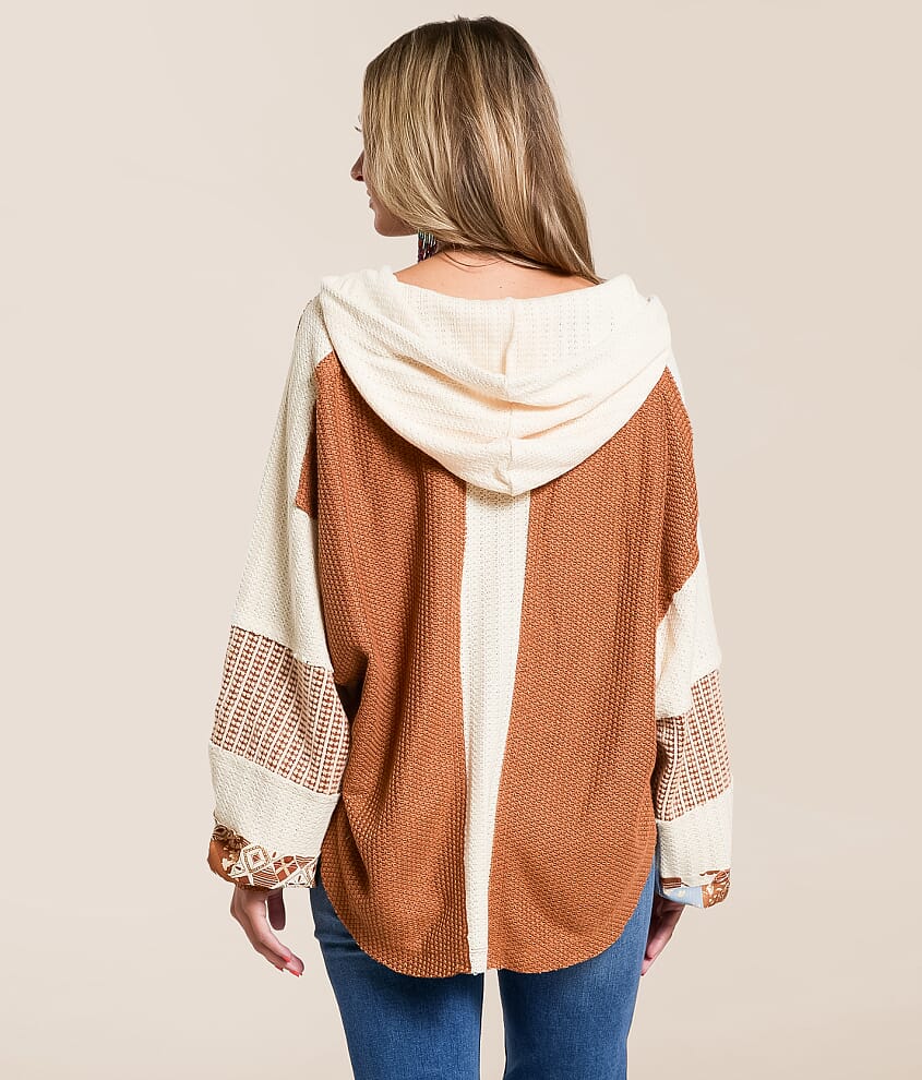 Pieced Crochet Hoodie