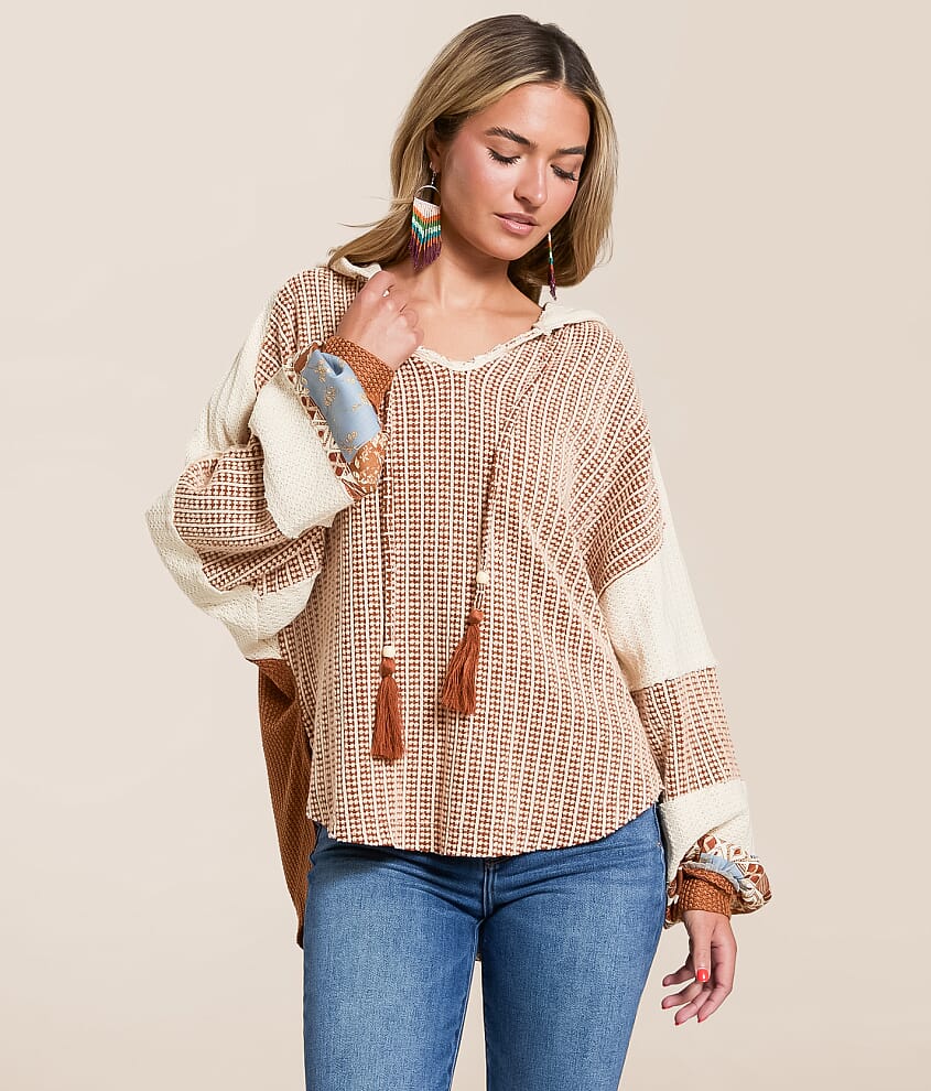 Pieced Crochet Hoodie