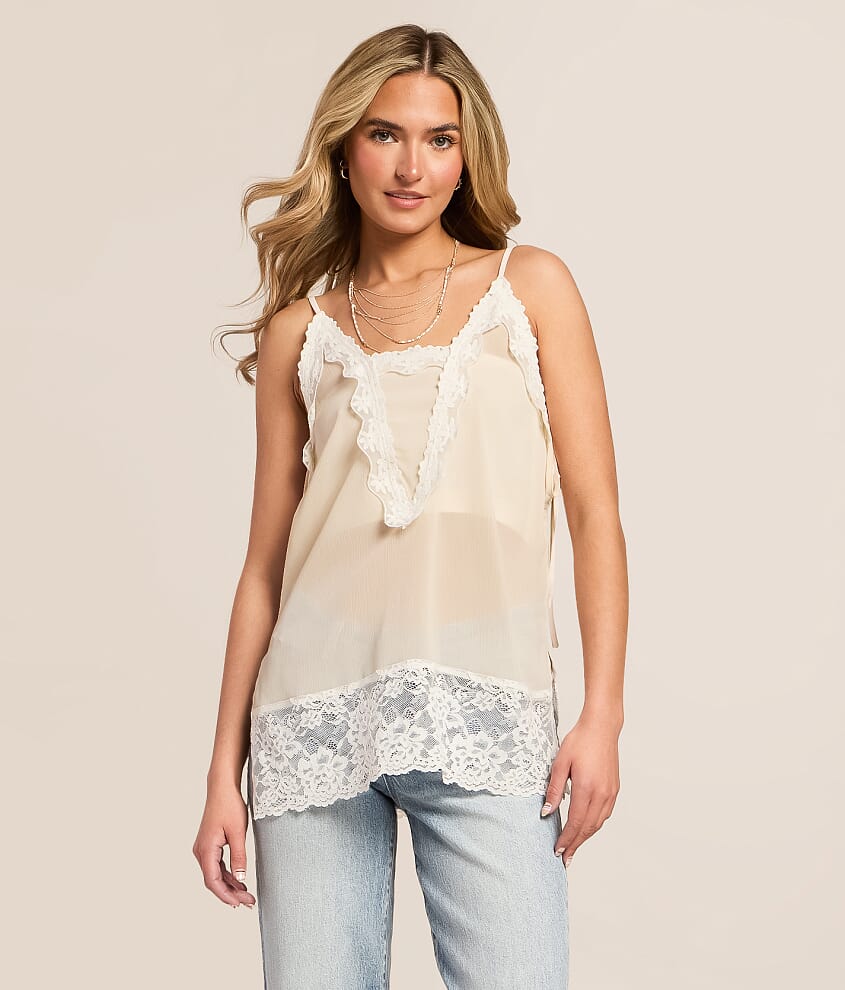 Textured Chiffon Tank Top - thumbnail 2