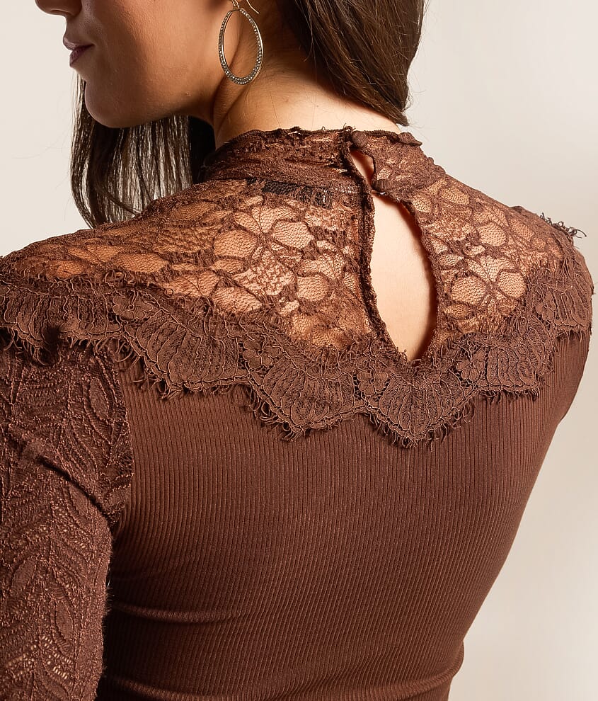 Pieced Eyelash Lace Top