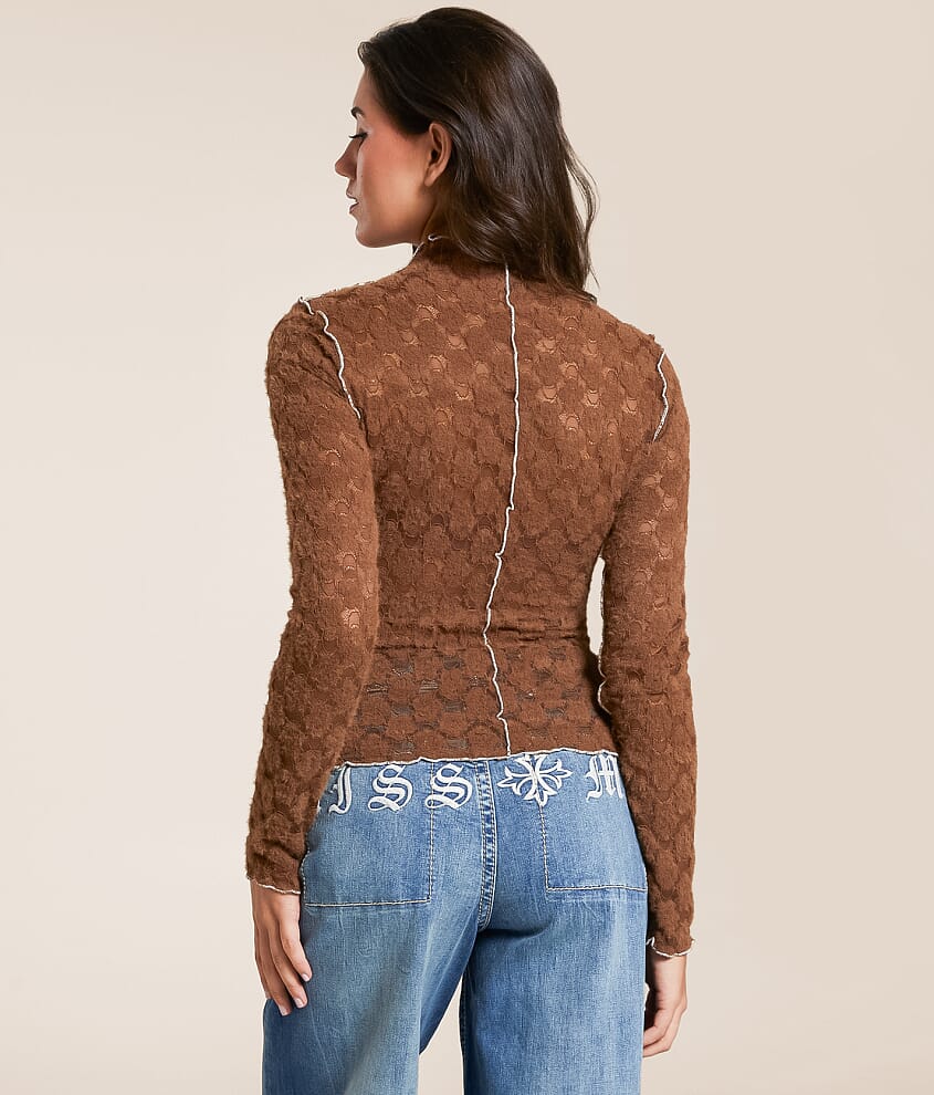 Exposed Seam Lace Top - thumbnail 3