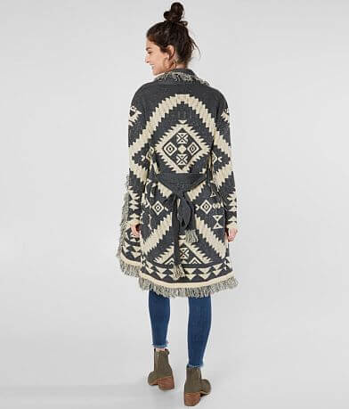 Miss Me Southwestern Cardigan Sweater BACK