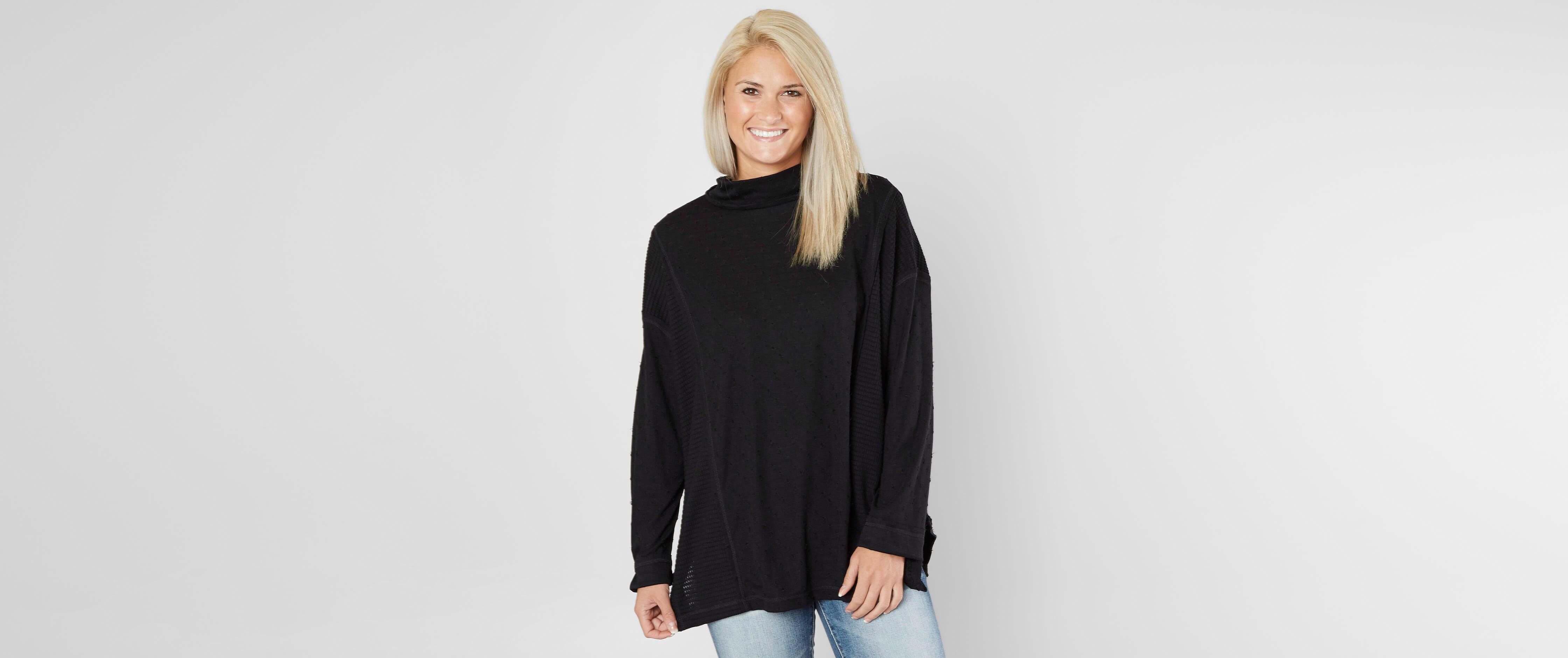 Image of Miss Me Mock Neck Oversized Dolman Top