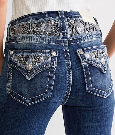 Miss Me High Rise Flare Stretch Jean back view