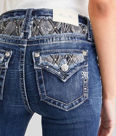 Miss Me High Rise Flare Stretch Jean back pocket view