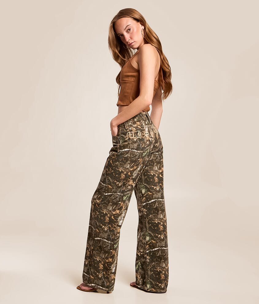 High Rise Wide Leg Camo Jean