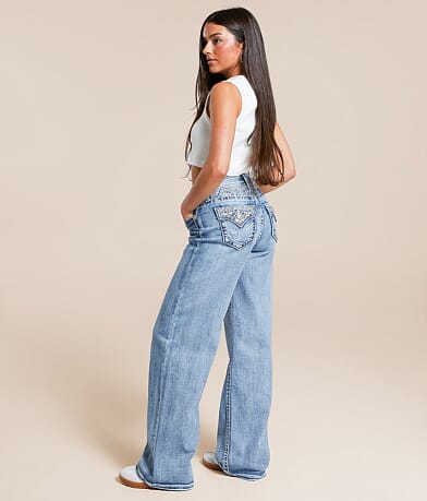 Miss Me High Rise Wide Leg Stretch Jean front view