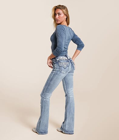 Miss Me High Rise Flare Stretch Jean front view