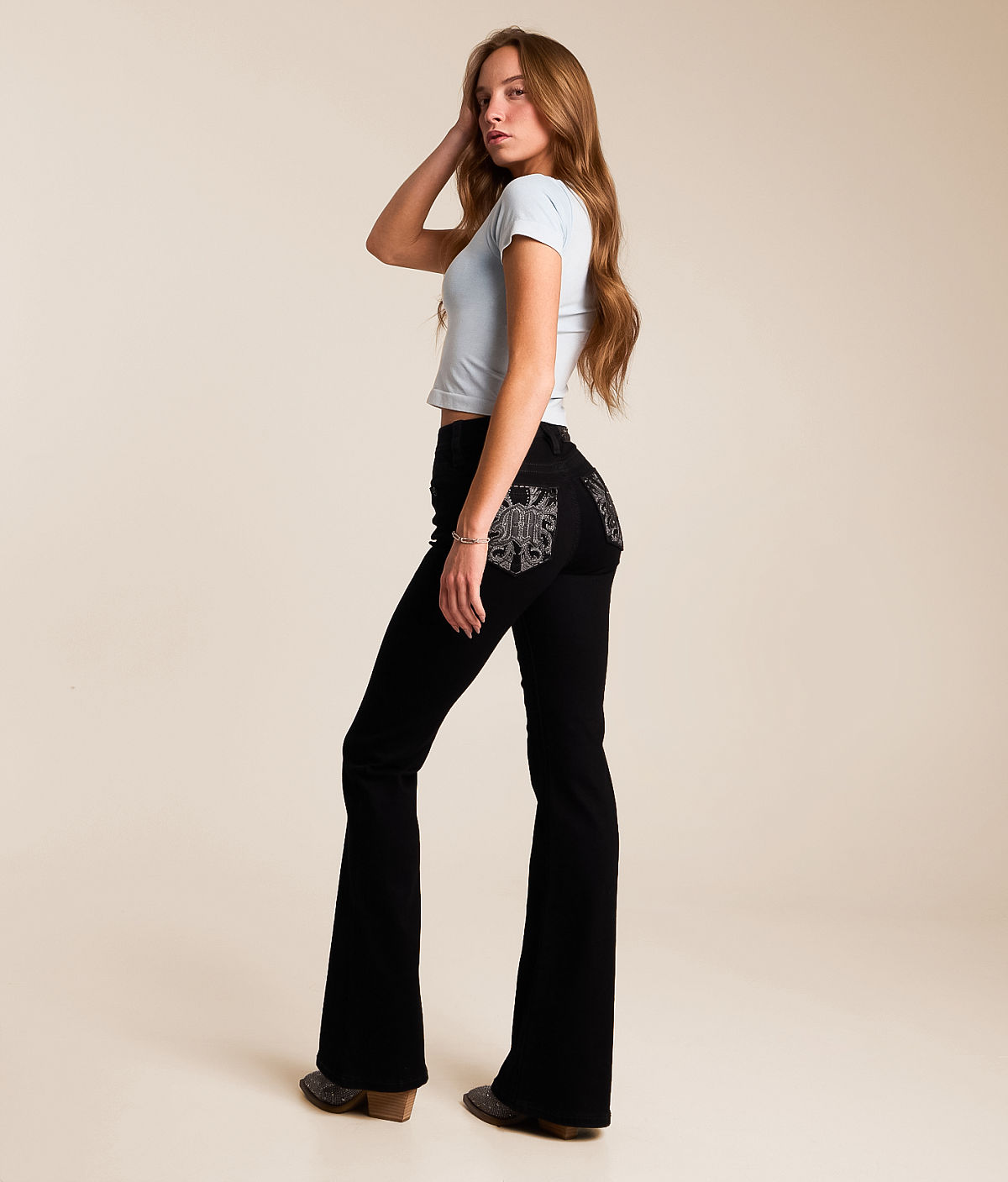 Miss Me High Rise Flare Stretch Jean — B01 by Buckle