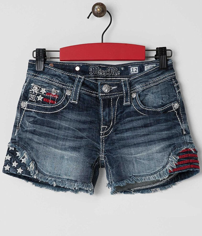 Girls - Miss Me Frayed Short front view