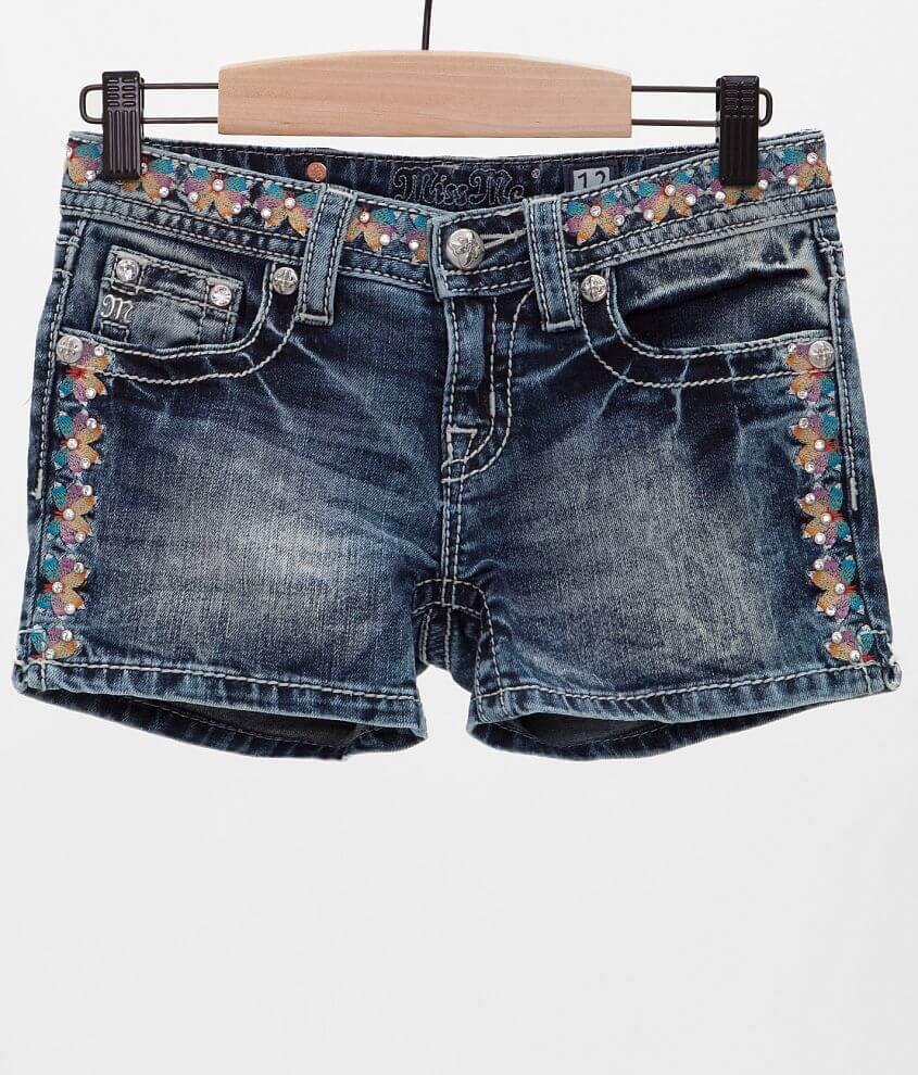 Girls - Miss Me Embroidered Short front view
