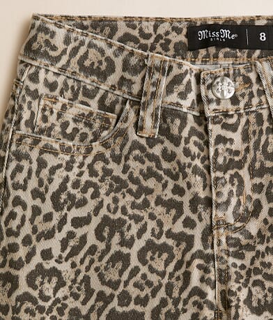 Girls - Mid-Rise Leopard Print Wide Leg Stretch Jean thumbnail 4