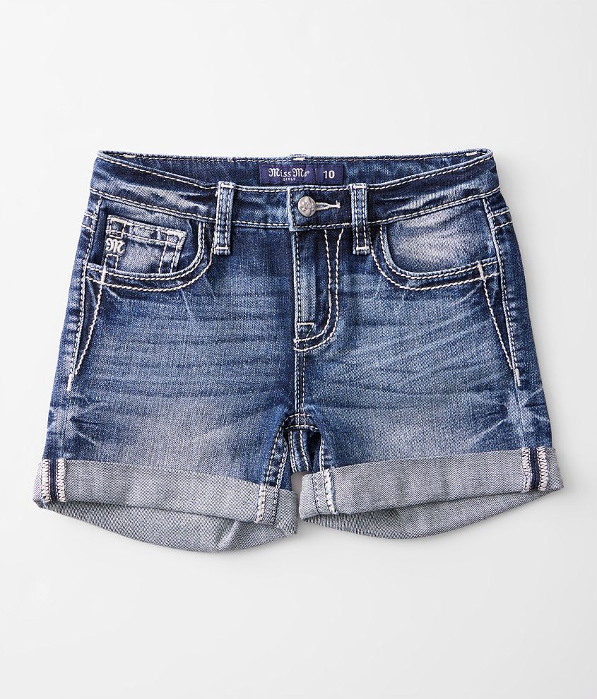 Girls - Miss Me Mid-Rise Stretch Short - Girl's Shorts in DK Blue