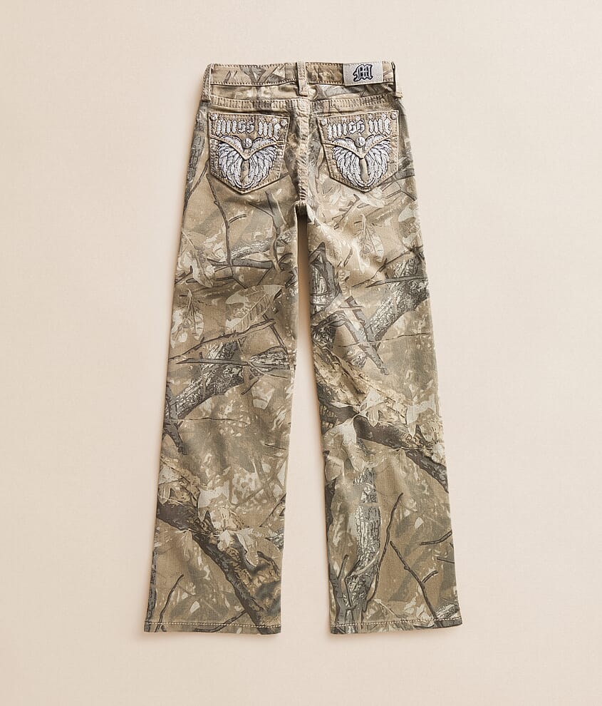 Girls - Camo Mid-Rise Wide Leg Stretch Jean