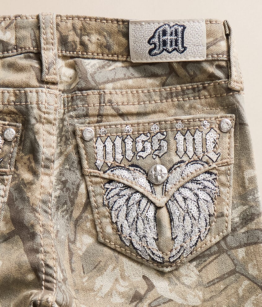 Girls - Camo Mid-Rise Wide Leg Stretch Jean