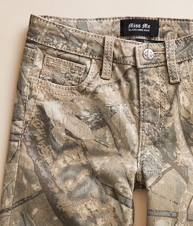 Girls - Camo Mid-Rise Wide Leg Stretch Jean thumbnail 4