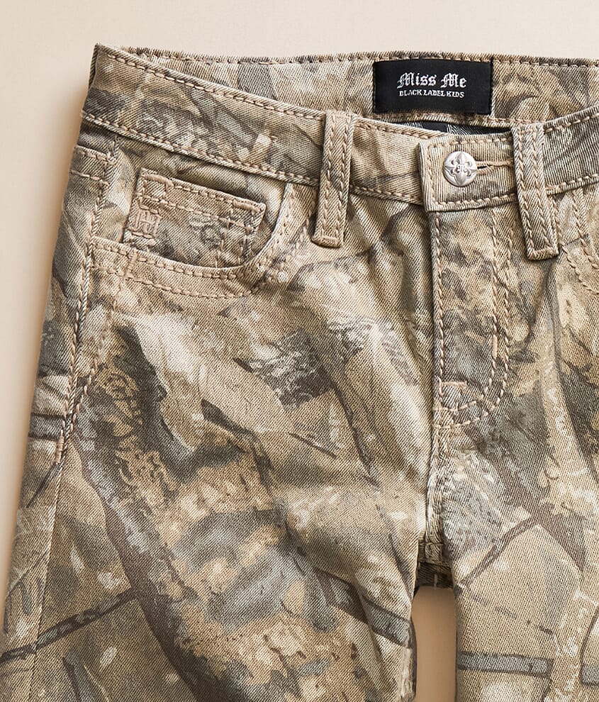 Girls - Camo Mid-Rise Wide Leg Stretch Jean