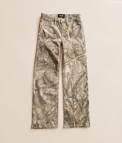 Girls - Camo Mid-Rise Wide Leg Stretch Jean