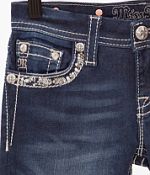 Jean Skinny Fille Miss Me JK8417S2 Avec Poche à Rabat Et Bling - Taille 10 X 27 - Neuf Sans étiquette