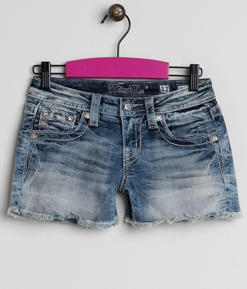 Girls - Miss Me Frayed Short front view