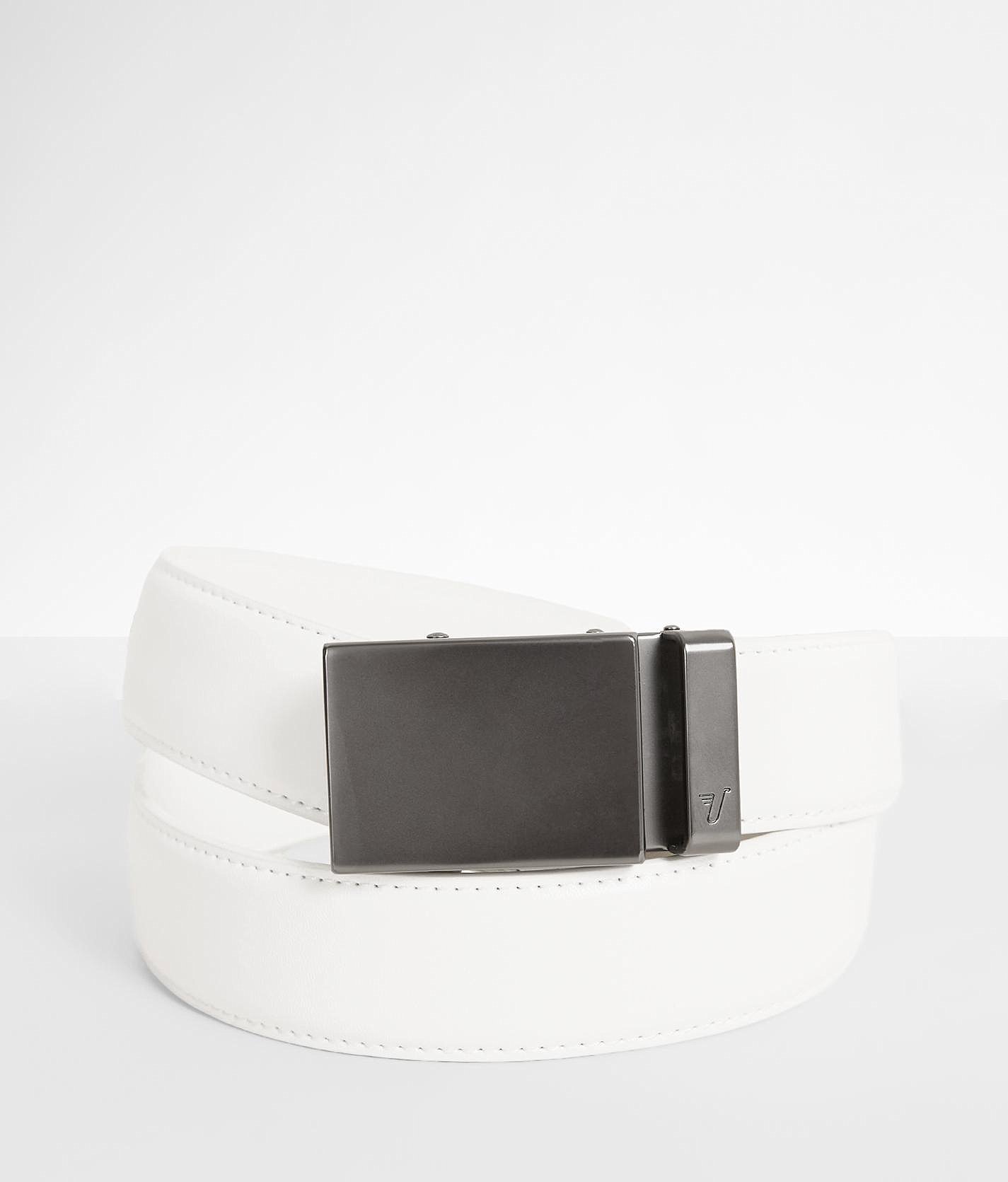 mens white leather belt