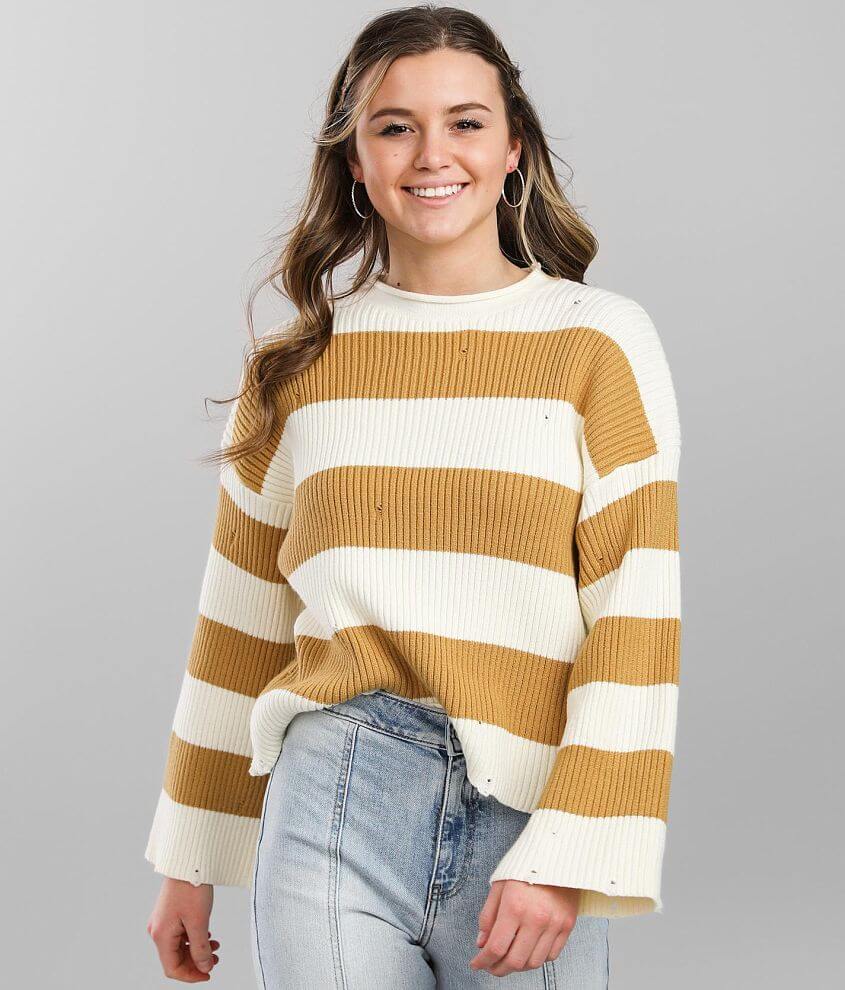 BKE Striped Sweater front view