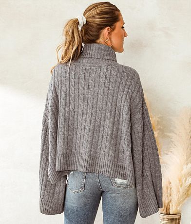 Willow &amp; Root Cable Knit Boxy Sweater BACK