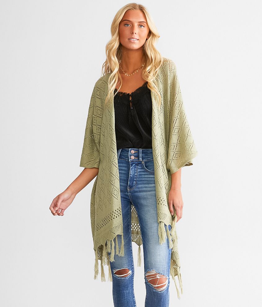 Daytrip Pointelle Cardigan Sweater - Women's Sweaters in Seagrass | Buckle