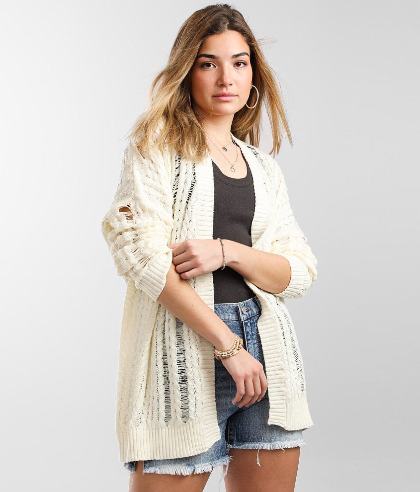 Daytrip Slouchy Cocoon Cardigan Sweater - Women's Sweaters in Cream