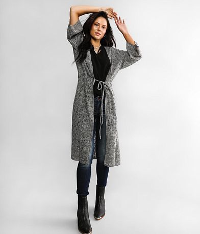 Daytrip Pointelle Stitch Cardigan Sweater front view