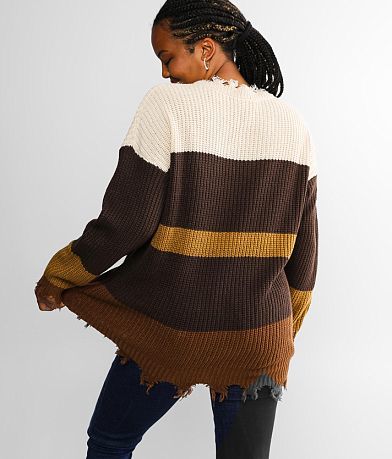 Daytrip Destructed Shaker Knit Sweater BACK