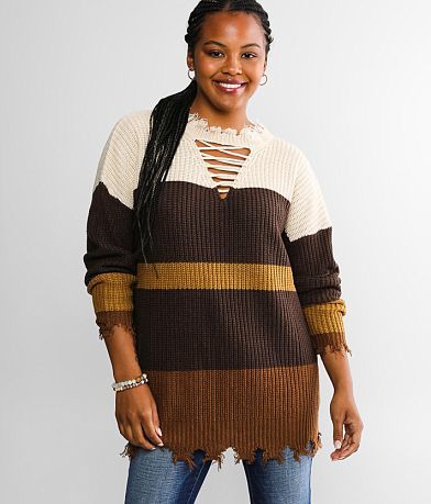 Daytrip Destructed Shaker Knit Sweater FULL_RIGHT_SIDE