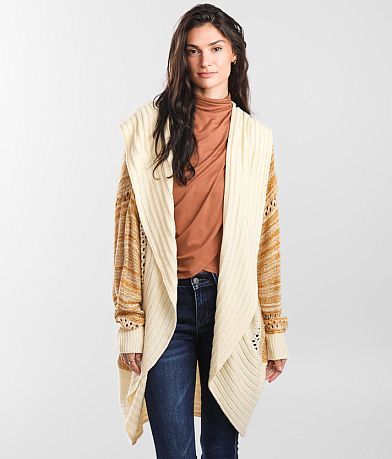 Gimmicks Printed Duster Cardigan Sweater - Women's Sweaters in Brown Multi