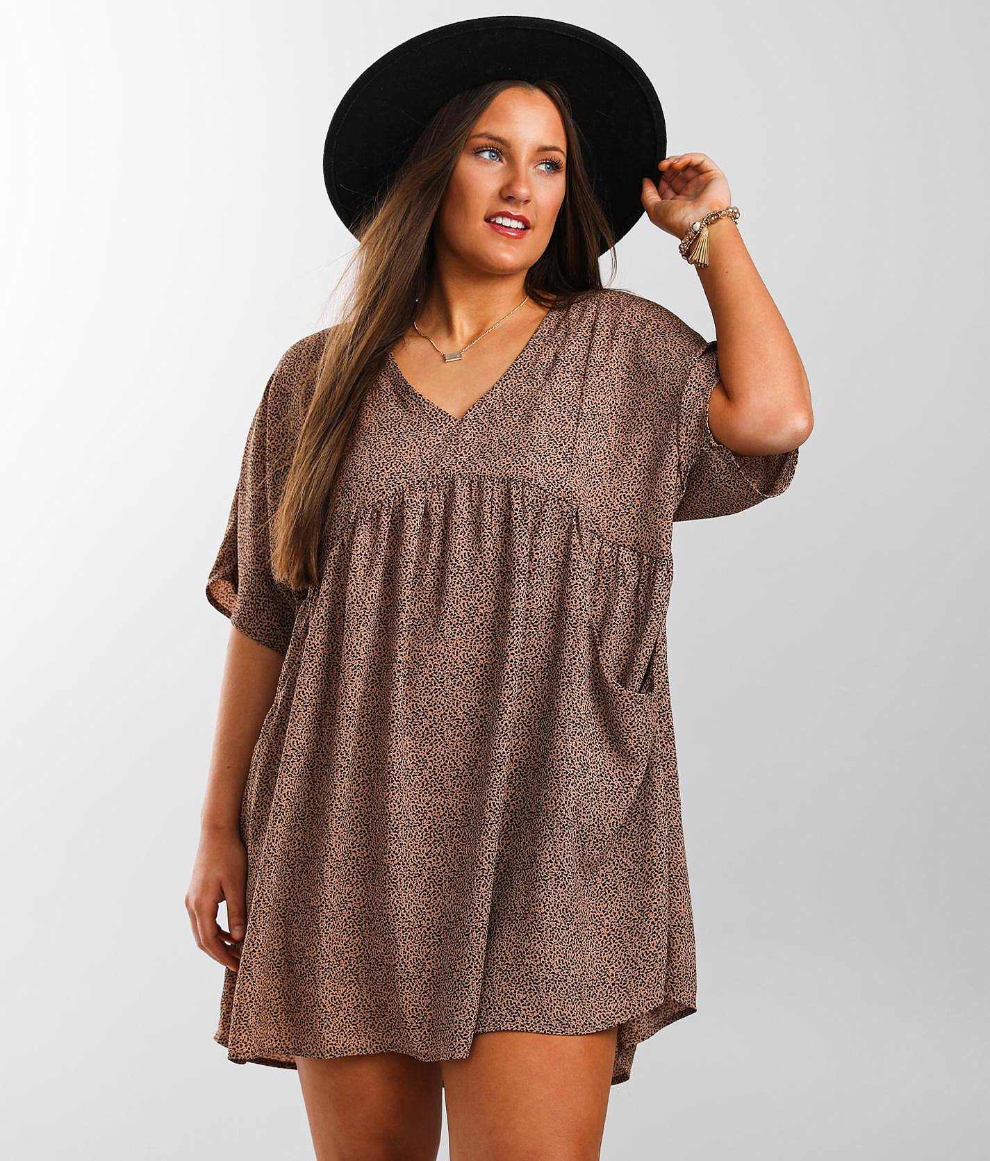 tan babydoll dress