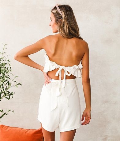mittoshop Strapless Ruffled Romper BACK