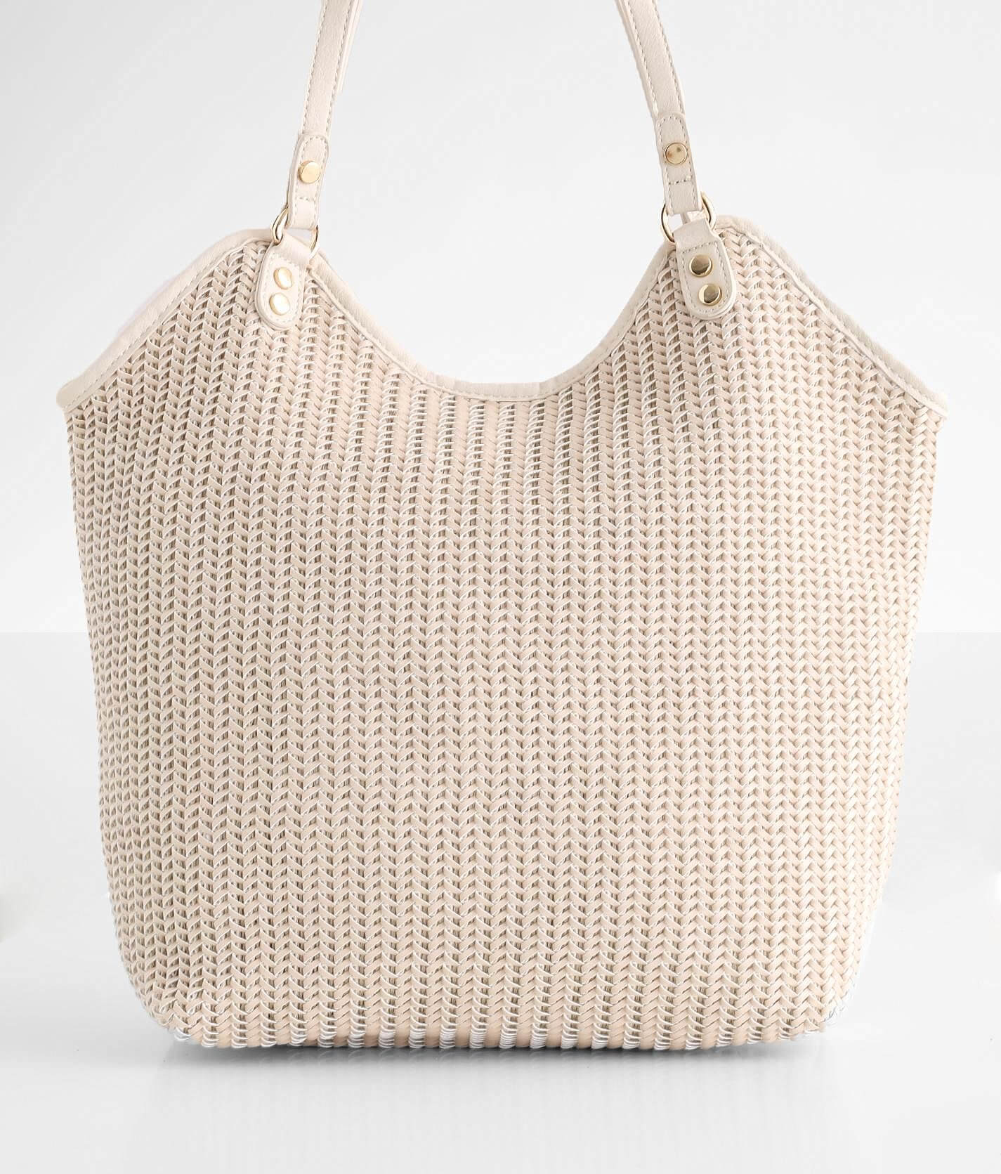 Miztique Weaved Tote Women s Bags Wallets in Bone Buckle