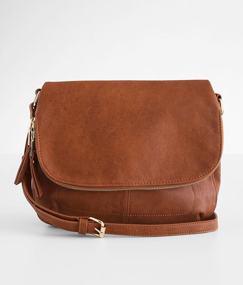 Miztique Faux Leather Crossbody Purse - Women's Bags in Tan