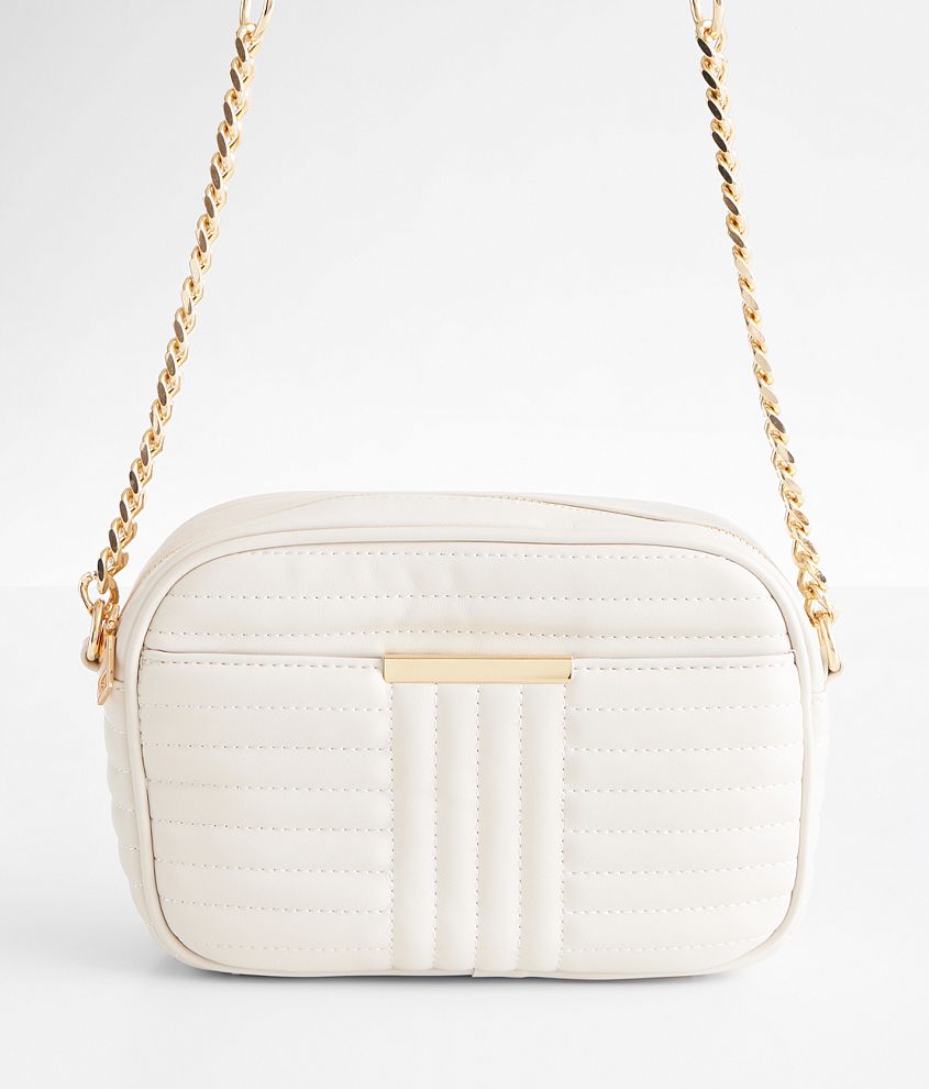 Madison West Quilted Crossbody Purse Cream Women s