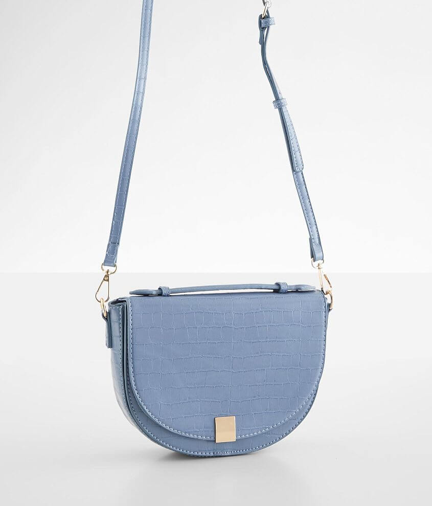 Madison West Textured Croc Crossbody Purse Women s Bags in Blue